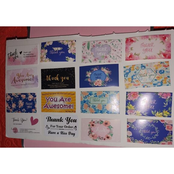 48 Assorted Thank You Cards For Small Business Orders - Floral & Colorful Design - Picture 2 of 5